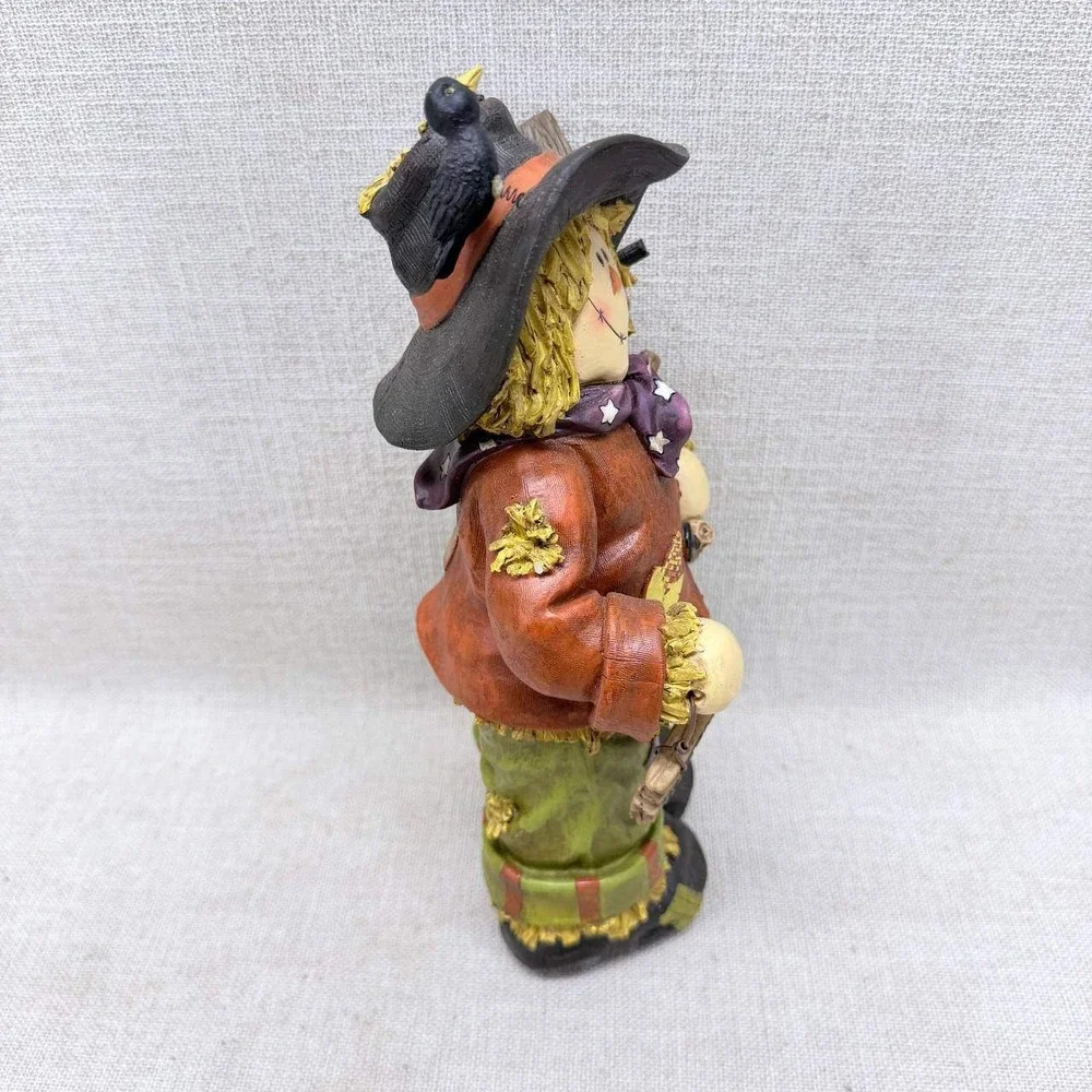 Harvest Scarecrow Figurine Fall Decor Welcome Sign Birdhouse Pumpkin 7.5 Inch